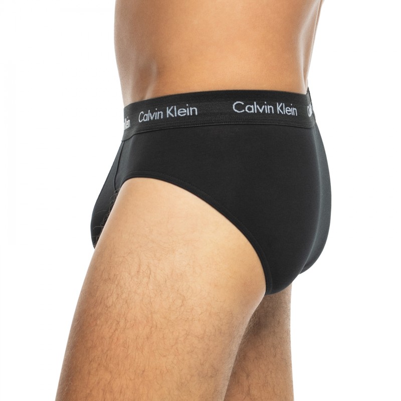 Calvin Klein_3-er Set_Slips_Schwarz_mitverschiedenfarbigemWebbund