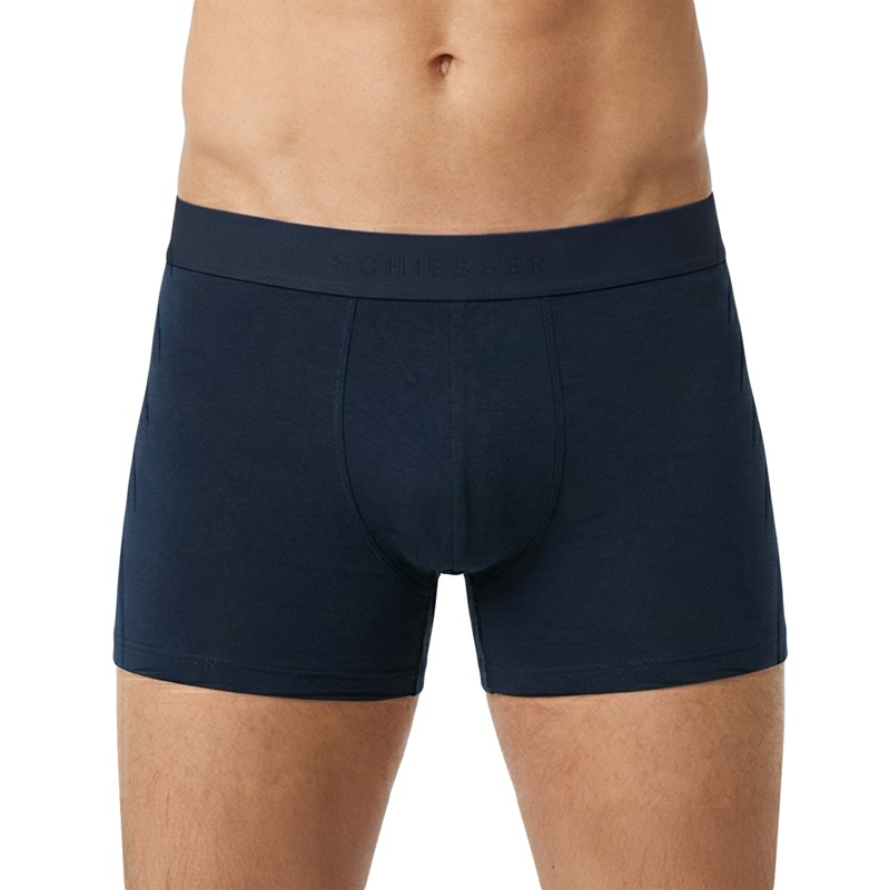 Schiesser_5-er Set_Trunks_Schwarz_,mit_mehrfarbigen_Webbund