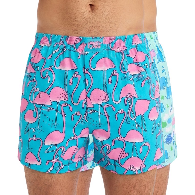Lousy Livin Boxershorts 2-er Set Blau & Türkis mit Motiv