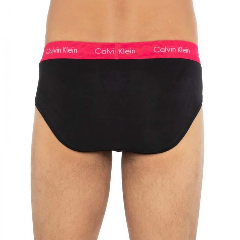 CalvinKlein_5-erSet_Slips_Schwarz_mitverschiedenfarbigemWebbund