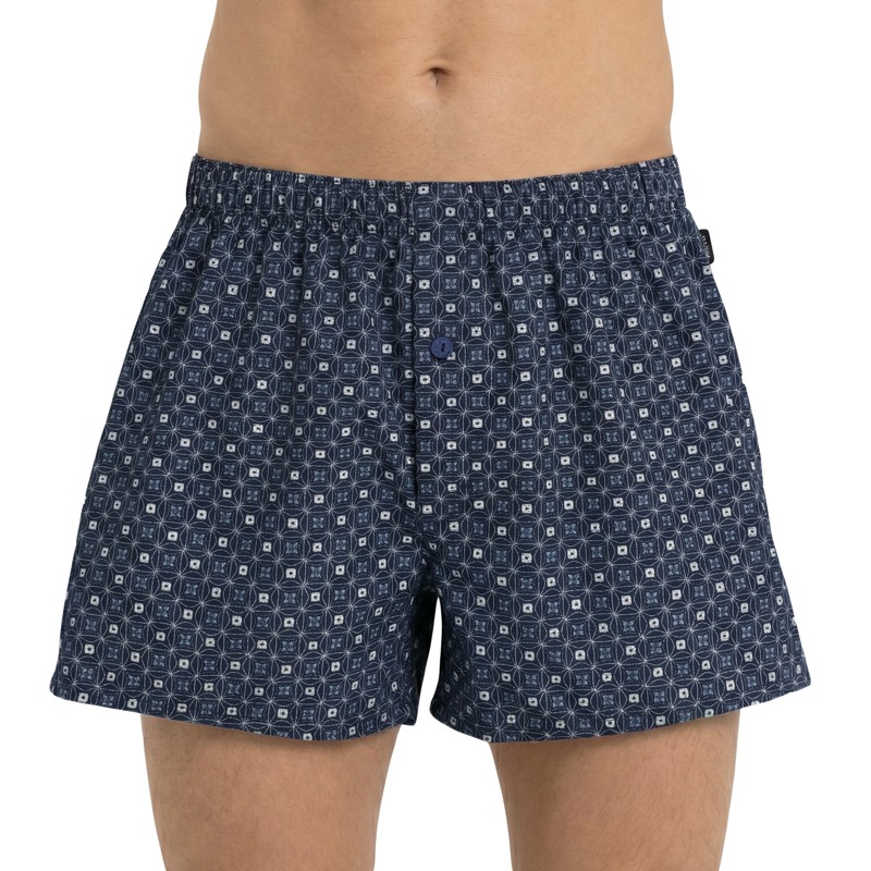 Hanro Boxershorts Blau mit Muster günstig online kaufen