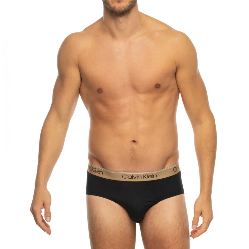 CalvinKlein_3-erSet_Slips_Schwarz_mitverschiedenfarbigemWebbund