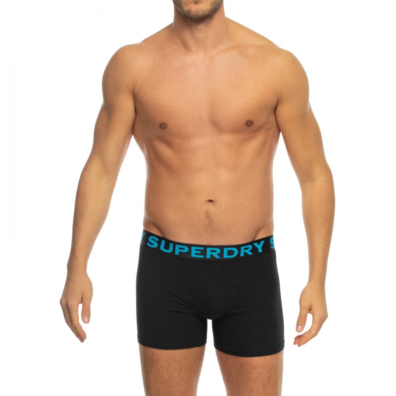 Superdry_2-erSet_BoxerBriefs_Schwarz,Pink&Blau