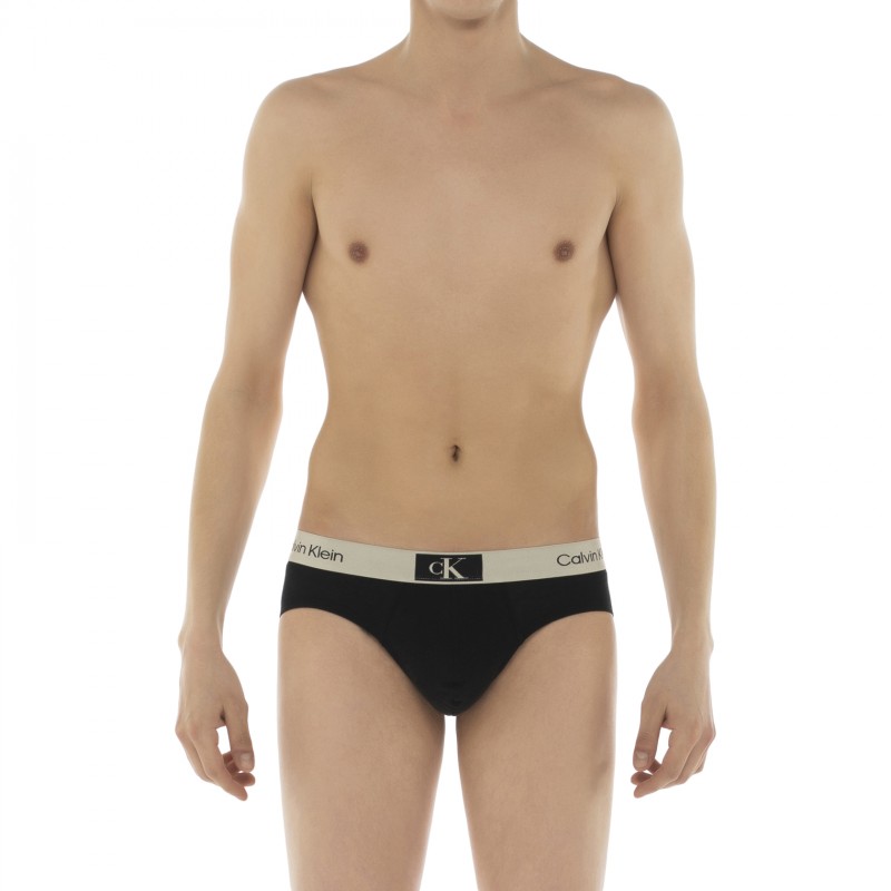 CalvinKlein_7-erSet_Slips_Schwarz_mitverschiedenfarbigemWebbund