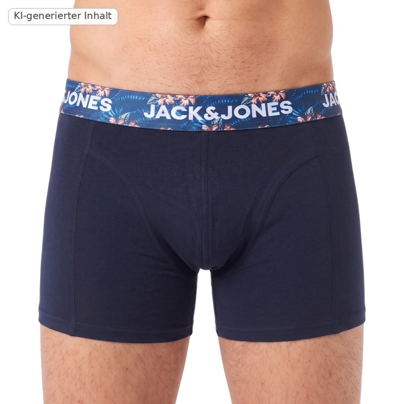 Jack & Jones 3-er Set Trunks Dunkelblau verschiedene Muster