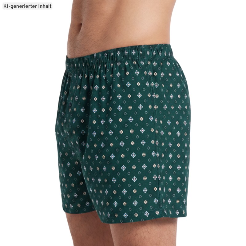 Hanro_Boxershorts_Dunkelgrün_Muster