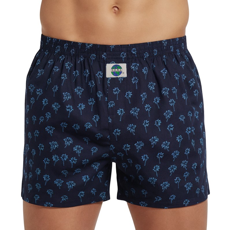 D.E.A.L International Boxershorts Dunkelblau mit Palmen-Print günstig online kaufen