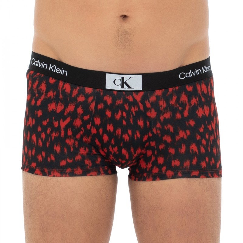 CalvinKlein_3-erSet_Trunks_Schwarz&Rot_gemustert