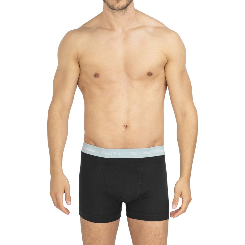 CalvinKlein_3-erSet_Trunks_Schwarz_verschiedenfarbigerWebbund