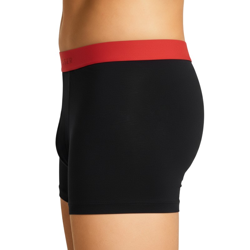 Schiesser_5-erSet_Trunks_Schwarz_mit_verschiedenfarbigem_Webbund