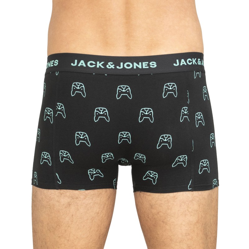 Jack & Jones 3-er Set Trunks Schwarz, Blau & Petrol mit Motiv