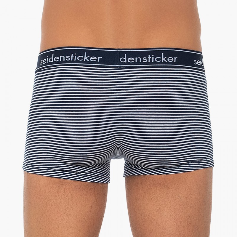 Boxerman_Herrenunterwäsche_Boxershorts_Seidensticker_3-er Set_Trunks_Grau Blau Gestreift