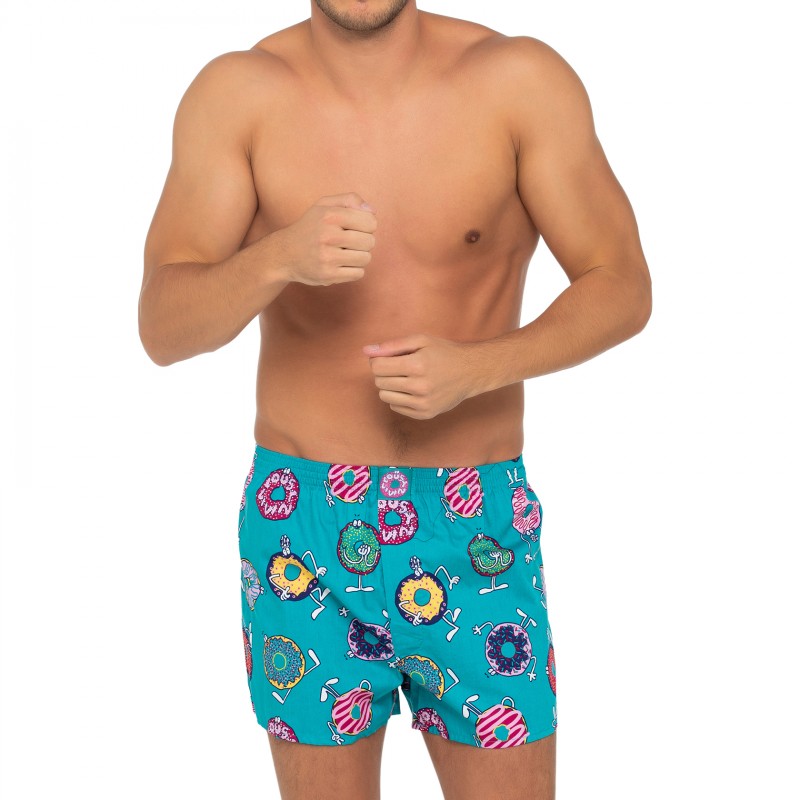 LousyLivin_2-erSet_Boxershorts_Türkis&Lila_mitDonut-Print