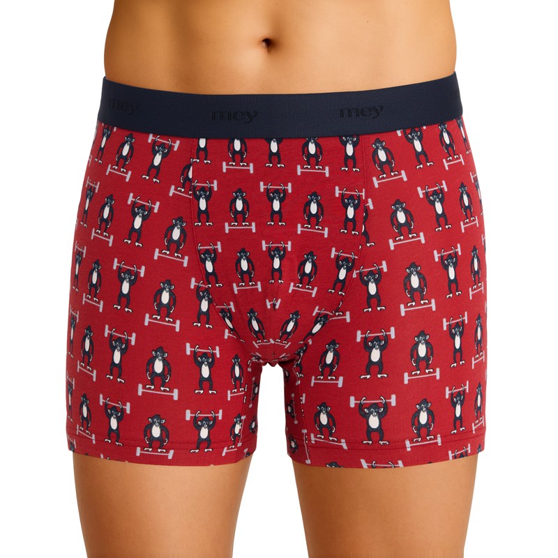 Boxerman_Mey_Trunk_Shorty_rot_mit_Gewichtheber_Print