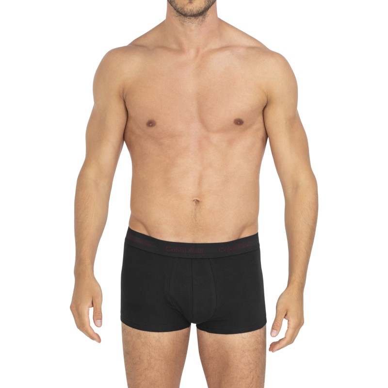 Calvin Klein 3-er Set Low Rise Trunks Schwarz mit verschiedenfarbigem Webbund