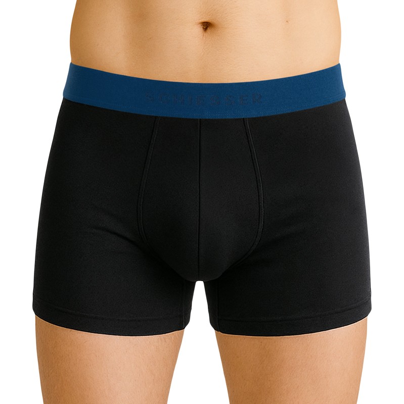 Schiesser_3-erSet_Trunks_Schwarz_mit_verschiedenfarbigem_Webbund