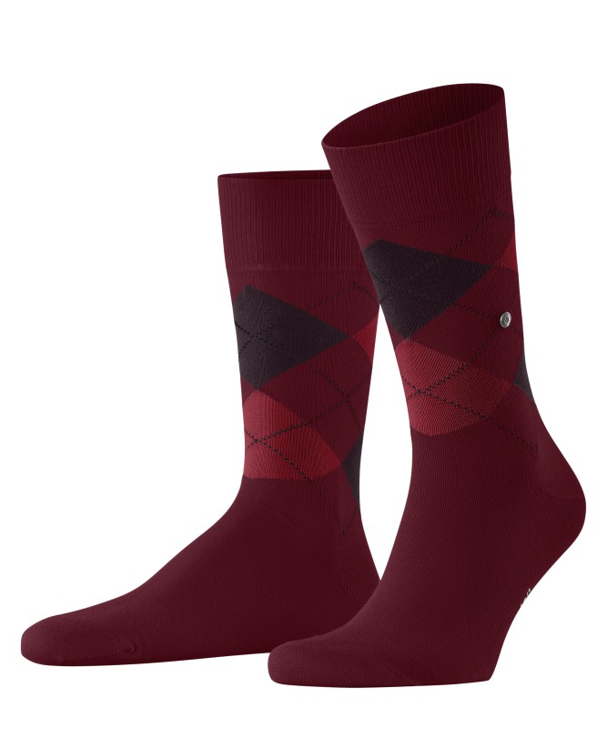 Burlington_Socken_Rot_mitArgyle-Muster