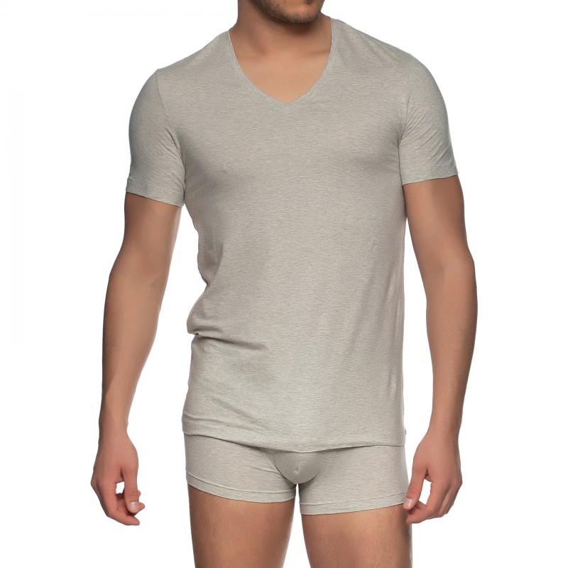 Boxerman_Herrenunterwäsche_Unterhemd_HANRO_T-Shirt_Grau