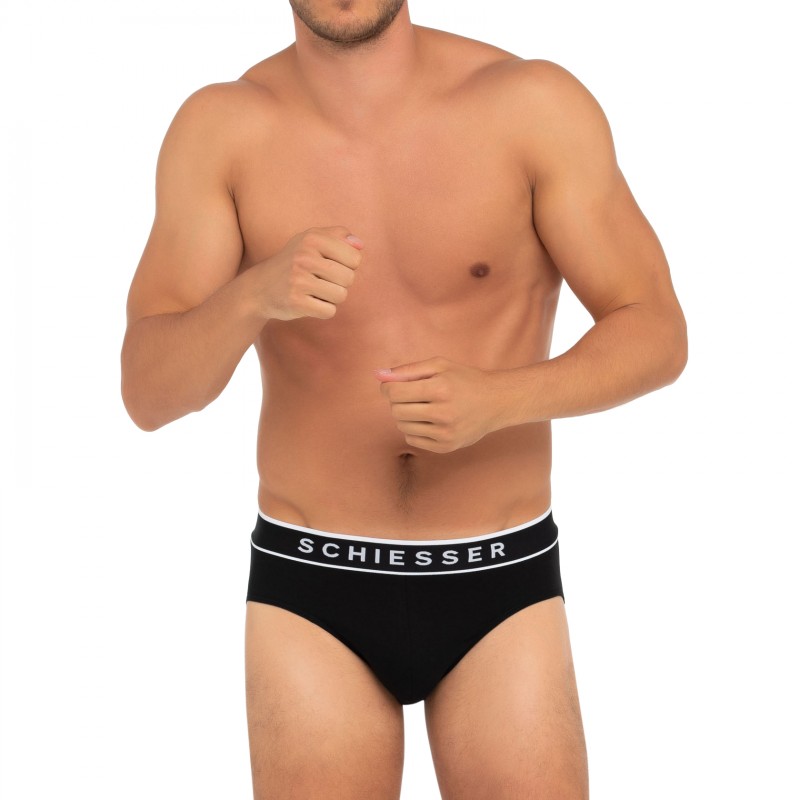 Schiesser_3-er Set_Slips_Schwarz