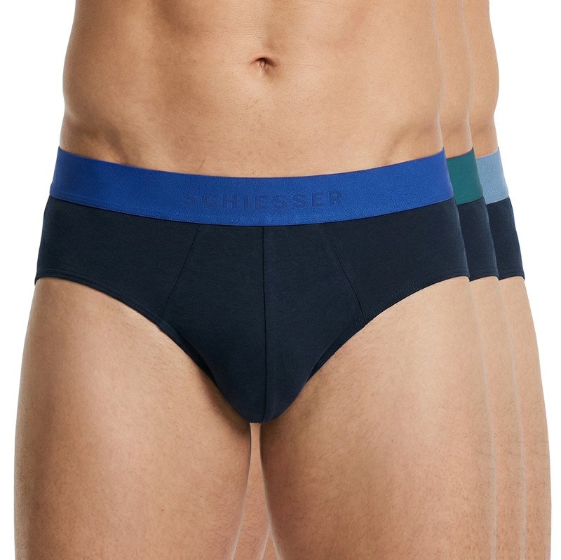 Boxerman_Schiesser_3-erSet_Slips_Schwarz_mit_verschiedenfarbigen_Webbund