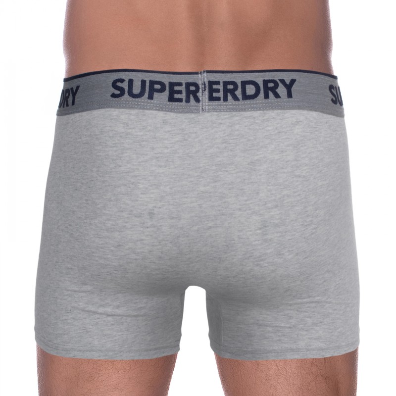 Boxerman_Herrenunterwäsche_Boxershorts_Superdry_2-er Set_Trunks_Blau Grau Schwarz