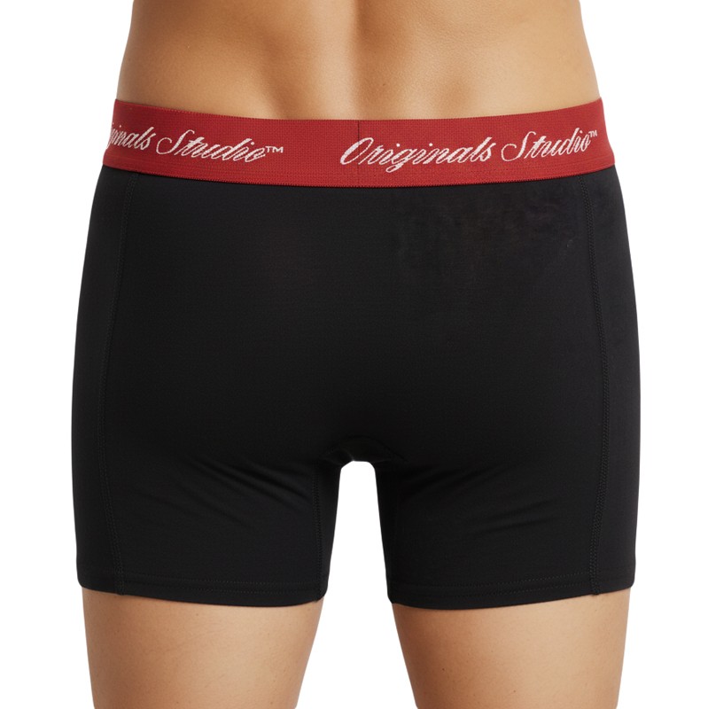 Jack & Jones 3-er Set Trunks Schwarz Dunkelblau Rot