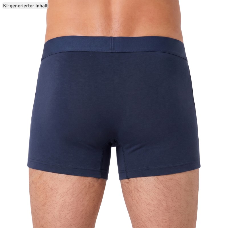Schiesser_3-er Set_Shorts_Dunkelblau_mit_mehrfarbigen_Webbund
