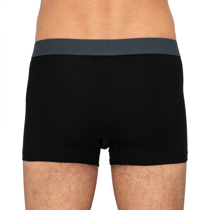 Schiesser_3-erSet_Trunks_Schwarz_mitverschiedenfarbigemWebbund