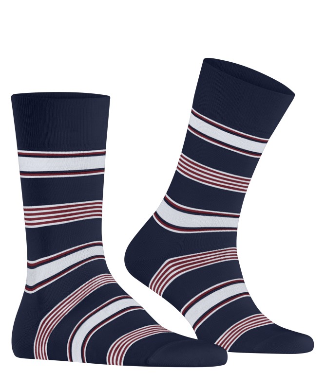Falke_Socken_Plage_Dunkelblau_rot_weiß_gestreift