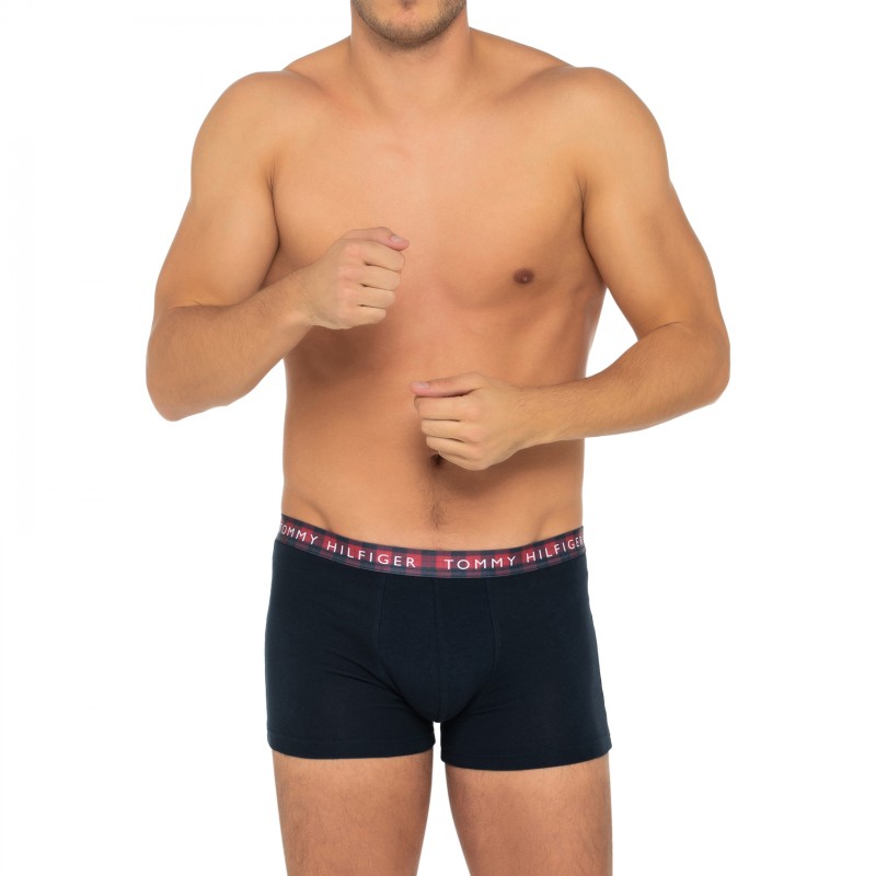 TommyHilfiger_3-erSet_Trunks_Schwarz_mitkariertemWebbund