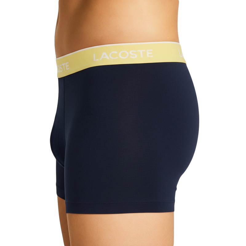 Boxerman_Herrenunterwäsche_Boxershorts_ Lacoste_3-er Set_Trunks_Blau_mit_mehrfarbigen_Webbund