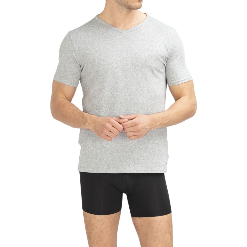 TommyHilfiger_3erSet_VNeck_TShirts_Grau,Weiß,Schwarz
