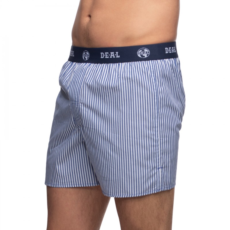 Boxerman_Herrenunterwäsche_D.E.A.LInternational_Boxershorts_Blau_gestreift_Logobund