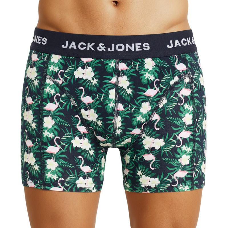Jack & Jones 3-er Set Trunks Schwarz Jacflamingo