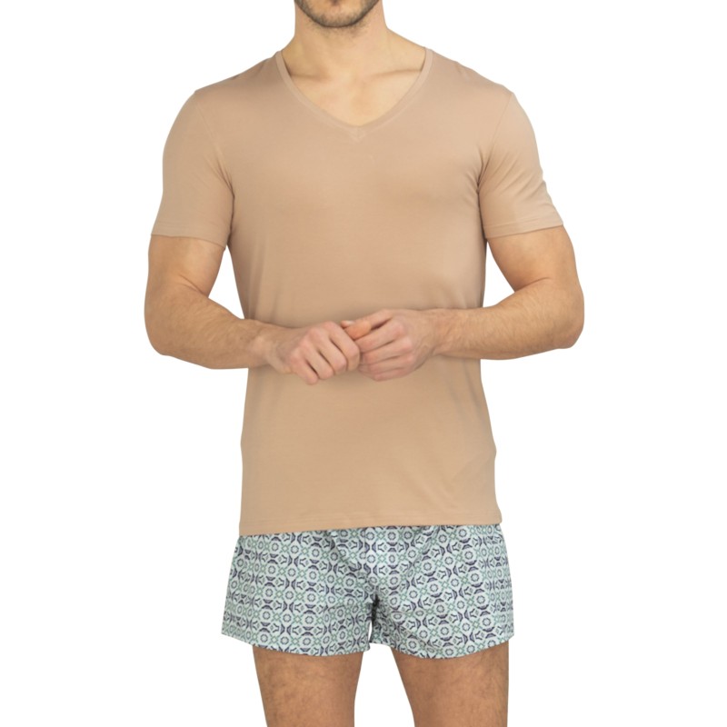 Boxerman_Herrenunterwäsche_Unterhemd_HANRO_T-Shirt_Nude