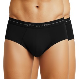 Schiesser 2-er Set Slips Schwarz