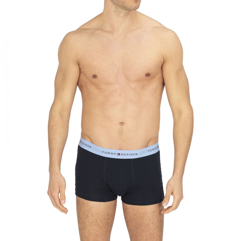 Tommy Hilfiger 3-er Set Trunks Blau mit verschiedenfarbigen Webbund