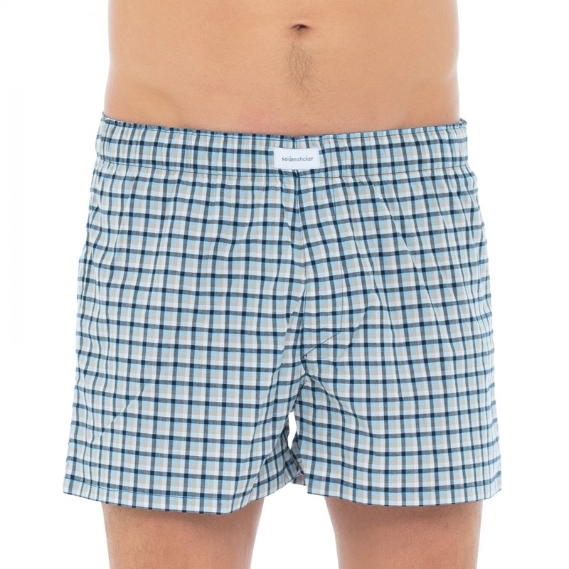Seidensticker_2-erSet_Boxershorts_Blau_kariert