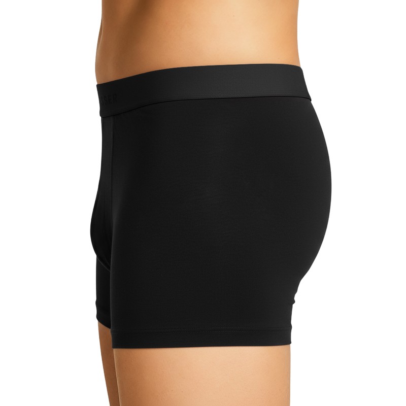 Schiesser_3-erSet_Trunks_Schwarz_mit_verschiedenfarbigem_Webbund