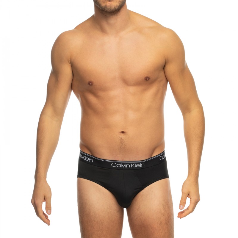 CalvinKlein_3-erSet_Slips_Schwarz_mitverschiedenfarbigemWebbund