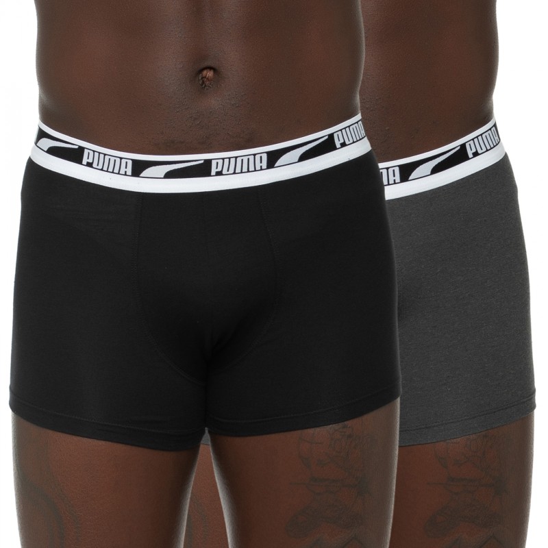 Puma 2-er Set Logo Boxer Grau & Schwarz günstig online kaufen