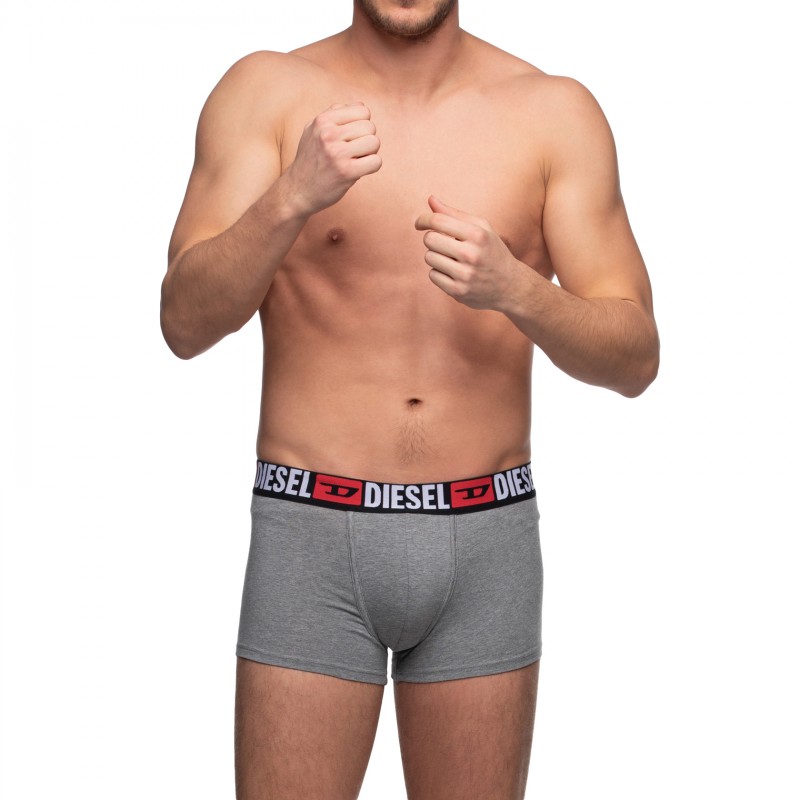 Boxerman_Herrenunterwäsche_Boxershorts_Diesel_3-er Set_Trunks_Schwarz Grau & Rot