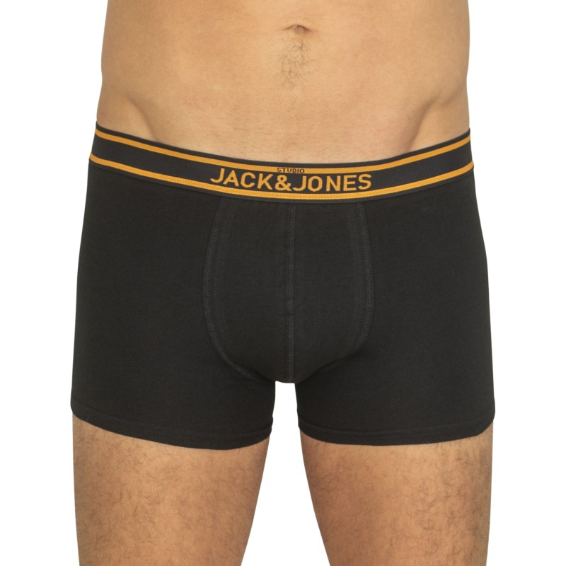 Jack & Jones 5-er Set Trunks Schwarz, Grau & Blau mit verschiedenfarbigen Webbund