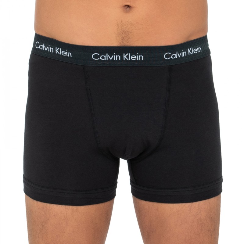 CalvinKlein_3-erSet_Trunks_Schwarz_mitverschiedenfarbigemWebbund