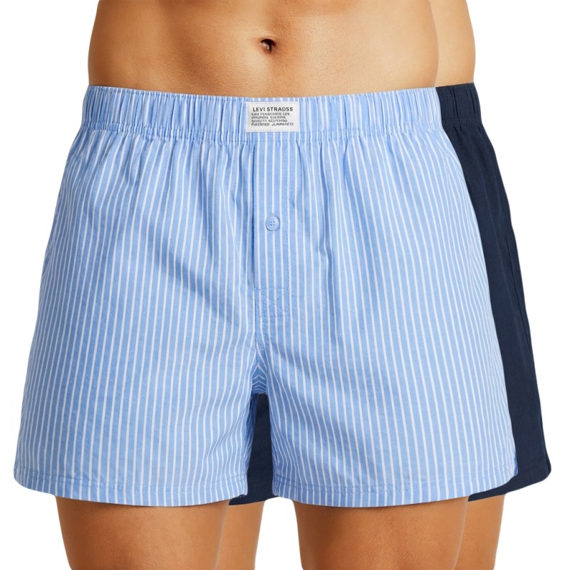 Levi's 2-er Set Boxershorts Hellblau gestreift & Dunkelblau günstig online kaufen