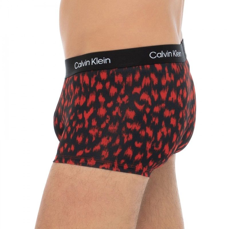 CalvinKlein_3-erSet_Trunks_Schwarz&Rot_gemustert