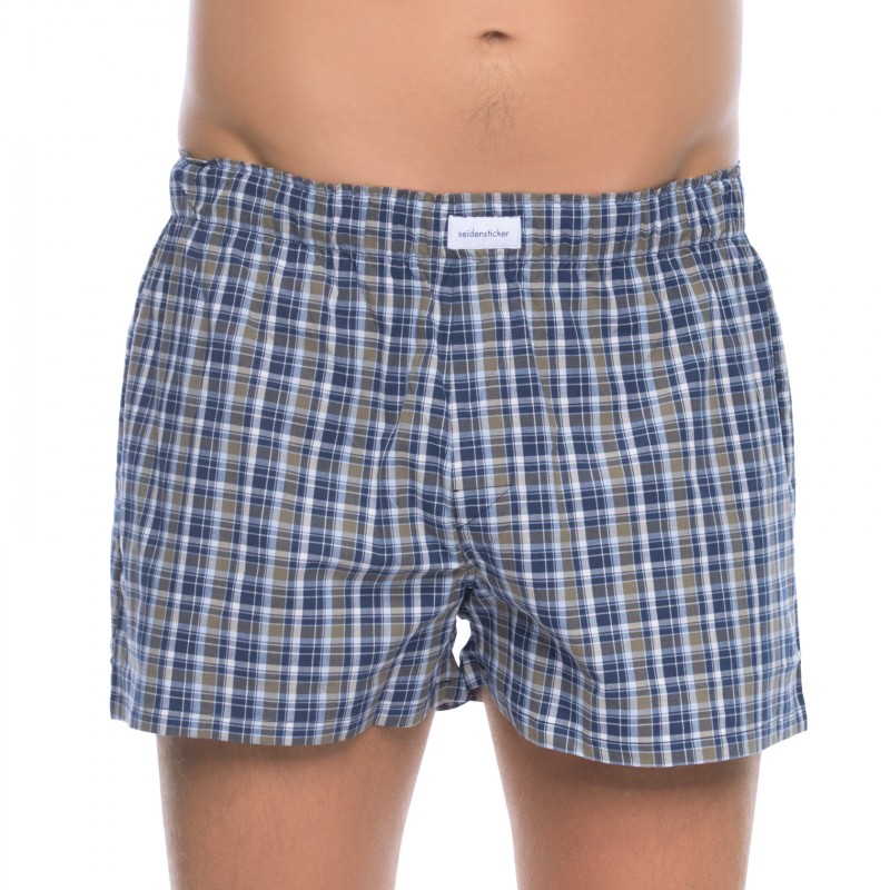 Seidensticker_2-erSet_Boxershorts_Blau&Grün_kariert&gestreift