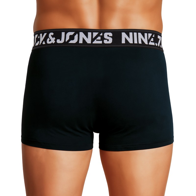 Jack & Jones 7-er Set Trunks Schwarz/Hellgrau mit verschiedenfarbigem Webbund