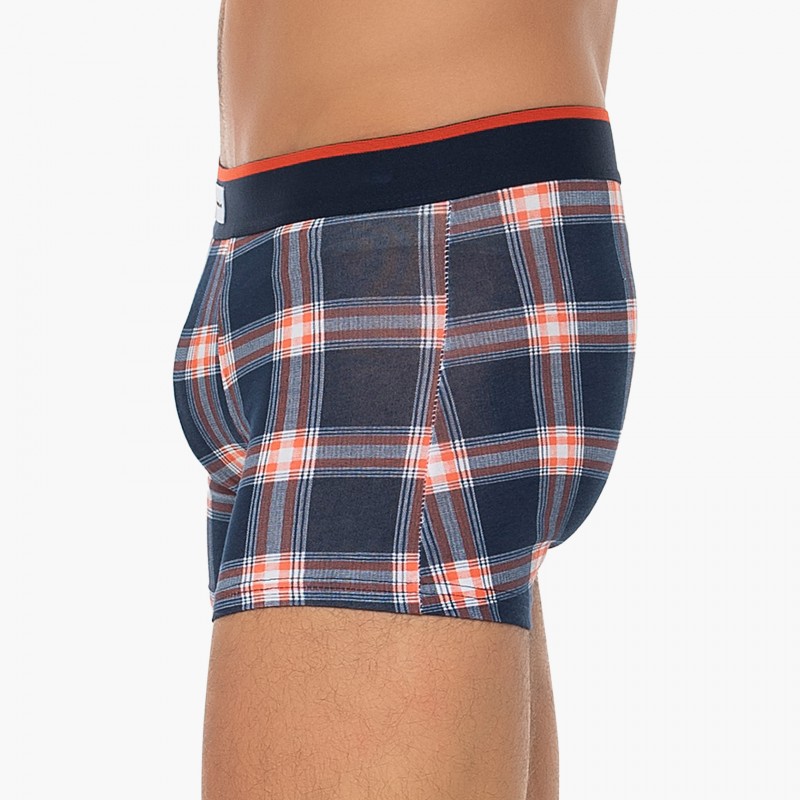 Boxerman_Herrenunterwäsche_Boxershorts_Seidensticker_3-er Set_Trunks_Blau & Kariert