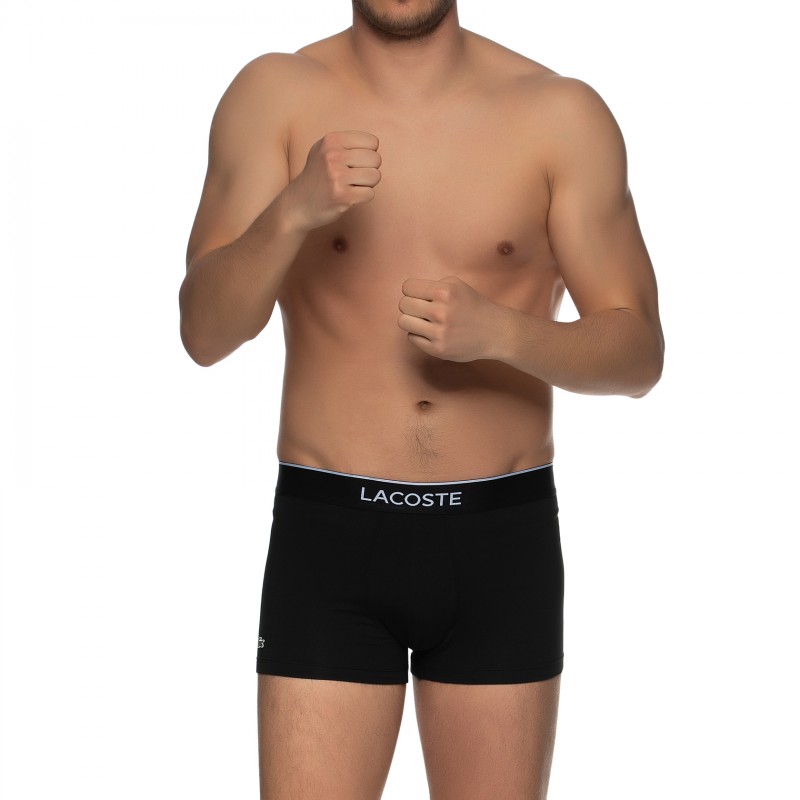 Boxerman_Herrenunterwäsche_Boxershorts_Lacoste_3-er Set_Trunks_Grau & Schwarz